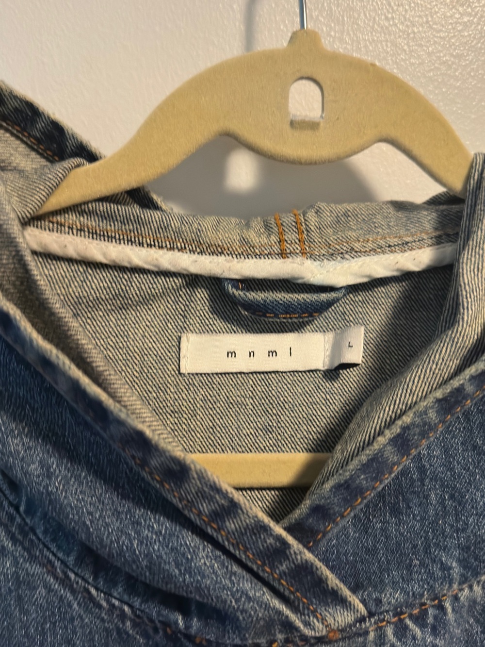 MNML Faded Blue Denim Hooded Jacket - Picture 4 of 5